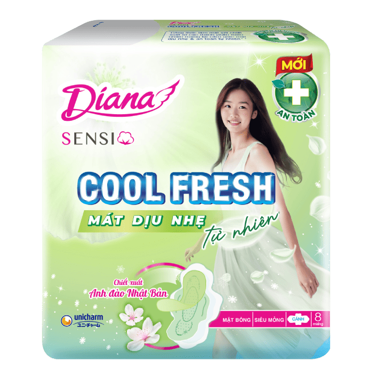 Diana SENSI Cool Fresh M&aacute;t Dịu si&ecirc;u mỏng c&aacute;nh
